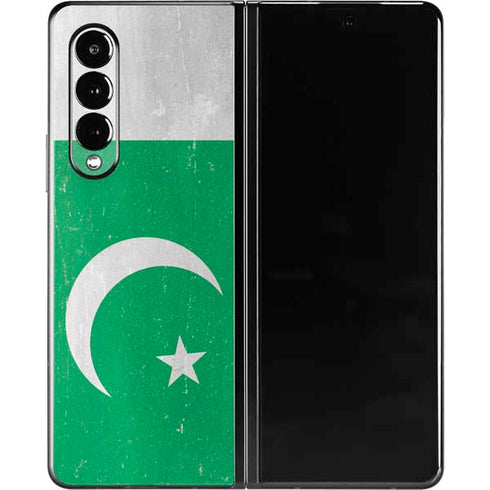 Pakistan Flag Distressed Galaxy Z Fold3 5G Skin
